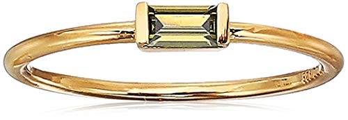 Amazon Essentials 18K Yellow Gold Plated Sterling Silver Cubic Zirconia Fashion Stackable Ring - color: Citrine,November, size: 8