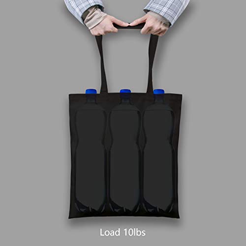 TOPDesign 5-Pack Economical 16"x15" Black Cotton Tote Bag, Lightweight Medium Reusable Grocery Shopping Cloth Bags, Suitable for DIY, Advertising, Promotion, Gift, Activity - color: Black, size: Medium