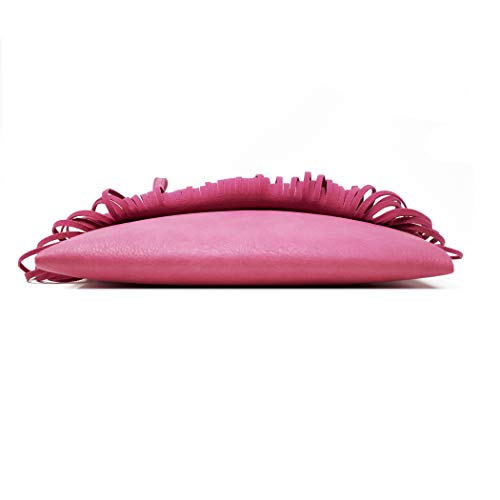 Solene Fringe Crossbody Shoulder Bag with Strap, Tassel Messenger bag, Country Style Western Fringe Purse for Women - color: Fuchsia
