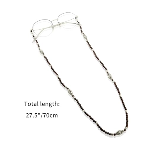 Damanse Beaded Glasses Chain,Eyeglass & Sunglass Strap For Women Stylish - color: Rosewood