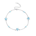 CRMAD Beach Starfish Anklet for Women Sterling Silver Moonstone Beach Anklet Irish Jewelry (starfish) - style: starfish-M