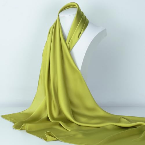 RIIQIICHY 35 Inch Head Scarf for Women Hair Scarf Like Silk Scarf Square Scarf Bandanas for Women - color: Green