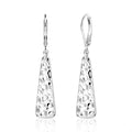 ALEXCRAFT Hammered Silver Dangle Earrings for Women, 14K Gold Plated French Leverback Earrings, Hypoallergenic Lightweight Statement Hammer Square Bar Long Drop Earing for Women Trendy Jewelry Gifts - color: SilverA