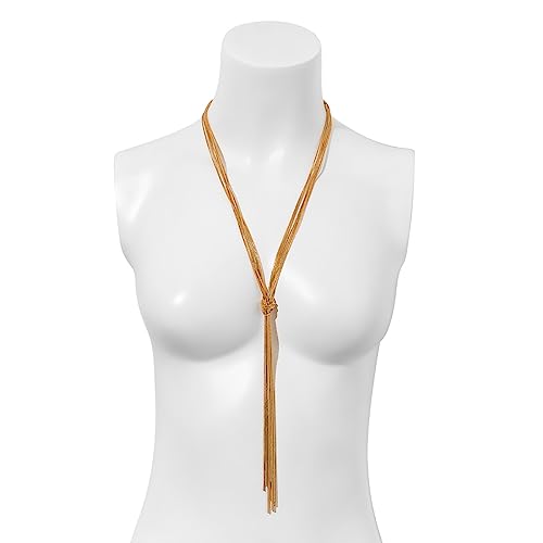PLOUTOS Chunky Gold Knot Choker Necklace for Women Adjustable Double Snake Chain Design Bold Statement Fashion Jewelry Accessory For Party Daily Wear Gift - color: Gold B