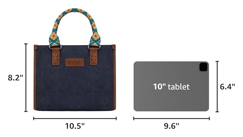 Montana West Wrangler Tote Bag for Women Aztec Western Retro Purse Top Handle Handbags - color: A-navy Blue