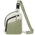 TOPEAST Anti Theft Crossbody Bags for Women Men, Small Sling Crossbody Bag Travel Purse Shoulder Wallet with RFID Blocking - color: Beige & Green