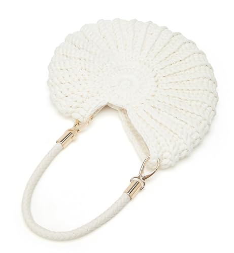 Jusavie Bohemia Crochet Handwoven Seashell Bag Women Summer Beach Bag Boho Evening Clutch Purses Shoulder Crossbody Bags 2026 - color: Beige