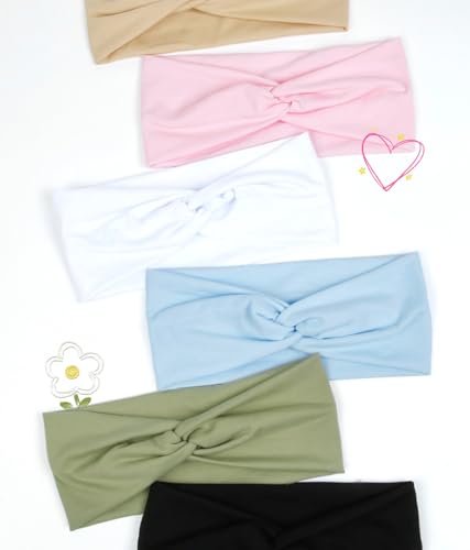 TERSE Headbands for Women Non Slip: Twist Spring Head Bands for Women's Hair Trendy Solid Color - color: Headbands Color-B
