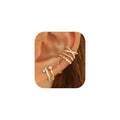 Florideco 4 PCS Ear Cuffs Non Piercing Hypoallergenic 14K Gold Plated Ear Cuff Earrings for Women Trendy CZ Clip On Cartilage Earring Set Dainty Adjustable Fake Piercings Earrings - color: Cross CZ: 14K Gold Plated