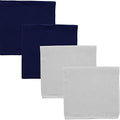 Motique Accessories Solid Color Bandana - Set of 4 - color: Navy White