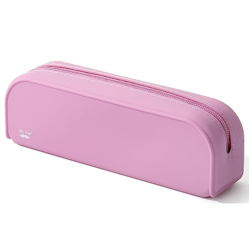 Mr. Pen- Silicone Pencil Case, Aesthetic Pencil Bag for Women, Makeup Pouch | Multifunctional Pouch for Stationery, Cosmetics and Electrical Goods Storage - color: Dusty Pink