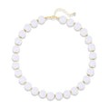 Colorful Beaded Necklace for Women Chunky Resin Beads Choker Necklaces Boho Statement Necklace Summer Vacation Y2K Jewelry - color: White