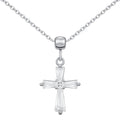 14K Gold Plated Cross Pendant Necklaces for Women Trendy, Dainty Choker CZ Cross Necklace Non Tarnish,Simple Tiny Cross Necklace for Jewelry Gifts - style: T-Crystal Platinum