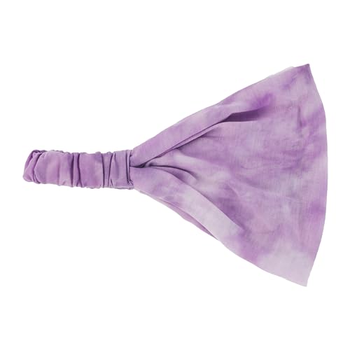 Motique Accessories Cotton Tie Dye Wide & Stretchy Headwrap for Women - Lavender - color: Lavender