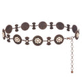 Montana West Rustic Couture's Large Western Concho Metal Belts for Women Cowgirl - color: White Sand