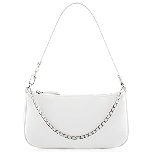 Loiral Small Purse for Women, Retro Classic Tote HandBag Shoulder Bags Clutch Purse - color: 1 White(mooth)