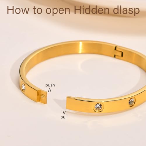2PCS Gold Bracelets for Women, 18K Gold Plated Love Friendship Bangle Bracelet Set, Adjustment CZ Tennis Bracelet Stack Non Tarnish, Dainty Waterproof Jewelry Gifts for Valentines Day, Easter