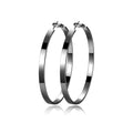 EXGOX Silver Hoop Earrings for Women - Sterling Silver & 14K Gold Plated - Hypoallergenic 925 Silver - Big Hoop Earrings (30/40/50/60/70mm) - color: 4MM Wide-Black 50mm