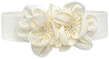 ALAIX Women's Wide Belt Stretchy Chunky Waist Belt Dress Belts Big Flower Cinch Belts Elastic Belts for Women - color: White, size: Fits Waist (25~29 inches)