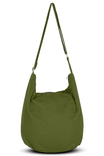 Your Cozy Hobo Sling Bags For Women Crossbody Bag Thai Top Handmade Shoulder Bag with Adjustable Strap - color: Forest Green