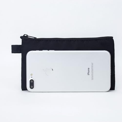 Money Bag with Zipper, Nylon, Black, Unisex-Adults - size: One Size-10
