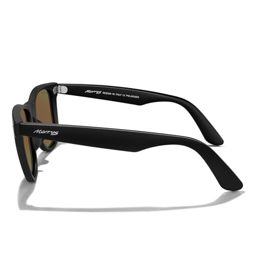 MERRY'S Classic Square Shape Polarized Sunglasses for Womens Mens Retro Designer UV400 Sun Glasses S6140 - color: Matte Black Frame/Blue Mirror Lens