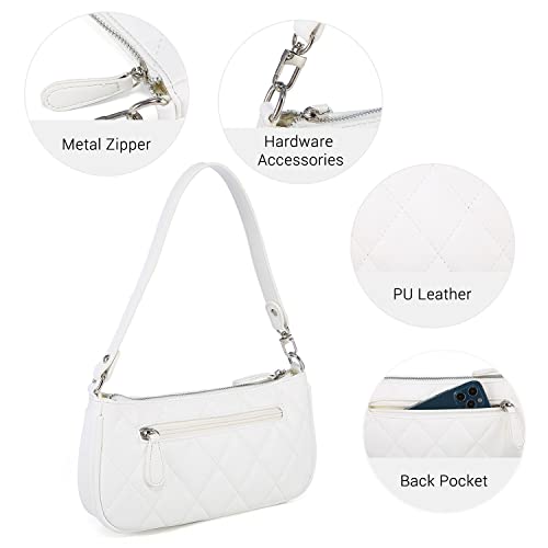 Loiral Small Purse for Women, Retro Classic Tote HandBag Shoulder Bags Clutch Purse - color: 2 White X