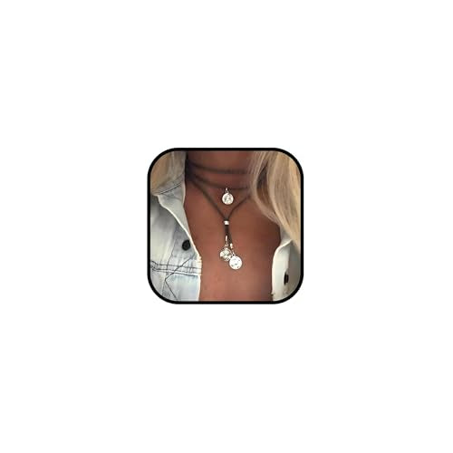 Boho Necklaces for Women Long Leather Cowgirl Necklace for Western Dress Country Concert Outfits Nashville Western Outfit for Women Cowgirl Accessories Trendy - color: A2:boho necklaces