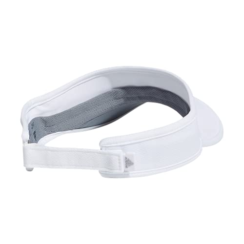 adidas Women's Superlite Visor – Lightweight Moisture-Wicking Running Tennis Hat - color: White/Silver Reflective/3