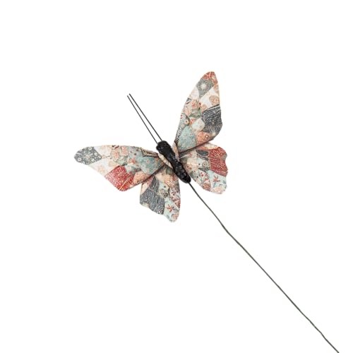 Berfutall-Artificial Feather 3D Butterfly Party Decorations Set of 12 with Clip 12 Color Ornaments for Christmas Tree (D Wire) - color: D Wire