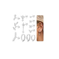ORAZIO 16 Gauge Cartilage Earrings for Women Flat Back Hypoallergenic Surgical Steel Small Flatback Stud Hoop Cartilage Earring Stack Set Daith Conch Tragus Helix Piercing Jewelry Single PC - color: Silver Plating