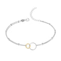LeCalla 925 Sterling Silver Bracelets for Women | Women’s Link Bracelets | Italian Bead Ball Chain Bracelet | Mother's Day Birthday Anniversary Fashion Jewelry Gift for Women - color: Station Beaded Two-Tone
