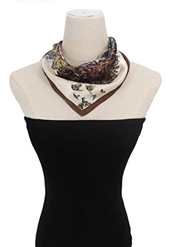 ANDANTINO 100% Mulberry Silk Scarf -21” Square Neckerchief with Gift Packed - color: Forest