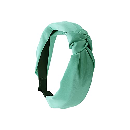 Motique Accessories Mint Satin Knot Headband for Women - color: Mint Green