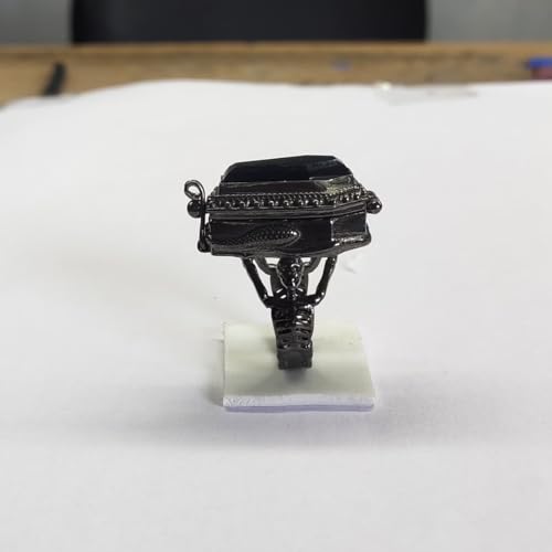 Black Onyx Coffin Poison Ring, Skeleton Coffin Design,Snake Bazel Compartment Poisons Box, Handmade Poisoner Ring, Boho Gift for Her