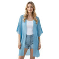 Kimonos for Women Casual Swimsuit Coverup Lightweight Boho Kimono Cardigans for Summer - color: Rz-blue Embro