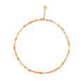 ZANNAH Gemstone Beaded Necklaces for Women - Boho Style Essential Necklace 15" + 3.14" Extender, Cute and Trendy Choker, Natural Stone Handmade Jewelry, Thoughtful Gifts for Women - color: Orange - Sunstone