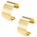 2Pcs Cuff Bangle Bracelet for Women Open Wide Wire Bracelets Gold Wrist Cuff Wrap Bracelet Adjustable - color: Gold2