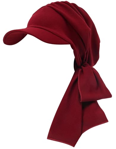 XYIYI Chemo Headwear for Womens Cancer Patients, Head Scarf Chemotherapy Headwraps Hat - color: Wine Red