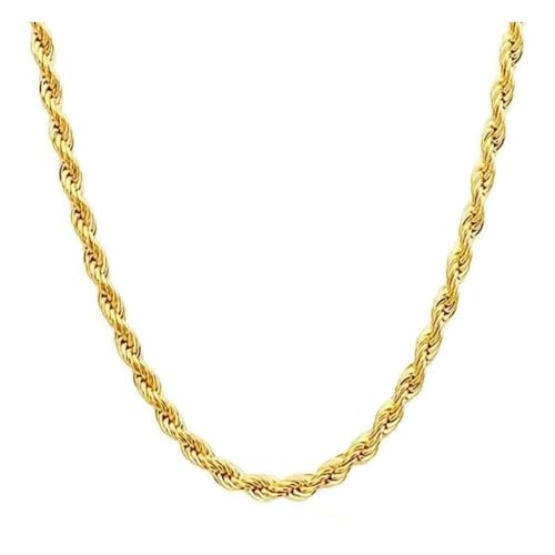 14K Yellow Solid Gold 1.5mm、2mm、3.2mm and 4.2mm Twisted Rope Chain Necklace, Ideal Gift for Women And Men(Lengths from 16 to 36 Inches) - size: 20inch