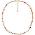 Simple Choker Necklace for Women Real Stone and Crystals Necklaces 4mm Beaded Choker Jewelry Meditation Gift for Women (16"+2") - style: Red Flower Agate