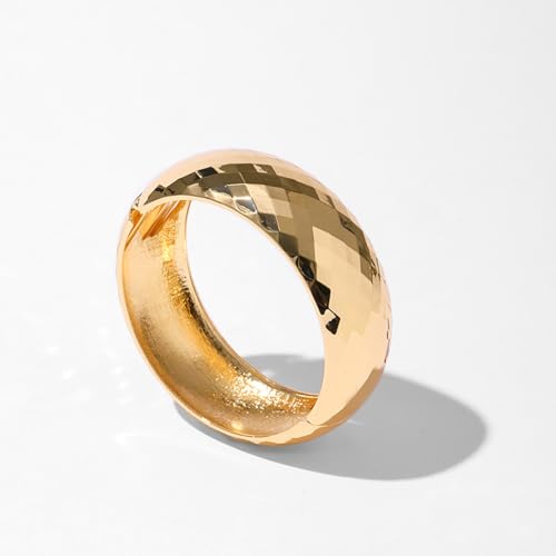 YMBYCM Gold Chunky Bangle Bracelets for Women Trendy Wide Chunky Cuff Bracelets Wrap Bracelet - style: J-G