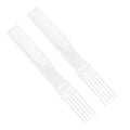 2pcs Teasing Combs with Metal Prong, Double-Head Hair Picking Comb Fork Comb Tool for Women Fine & Thick Hair Styling Salon - Fluffing & Styling (White)