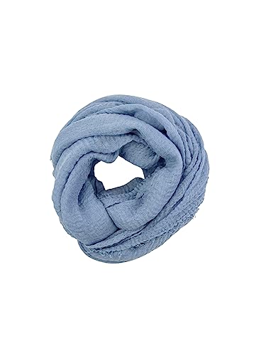 Humble Hilo Womens Woven Bohemian Style Gauze Scarf,Shawl, Head Wrap Fringed Edge Lightweight, Long Folds Small - color: Denim