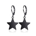 Leverback Earrings Dangle Earrings for Women Dangly Earrings Anniversary Birthday Gifts for Women - style: Star Earrings-Black