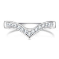 Moissanite Eternity Rings Wedding Bands D Color VVS1 Clarity Round Brilliant Cut 925 Sterling Silver 5/6 Stones Anniversary Band Rings for Women with Certificate - color: Curved band