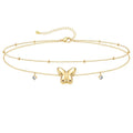Gold/Sterling Silver Anklet Bracelets for Women Waterproof, Non Tarnish 925 Sterling Sliver Plated Heart Evileye Butterfly Charm, Dainty Summer Beach Anklets for Women, Beach Vacation Bikini Outfits for Her Mom - style: Butterfly-Gold