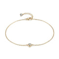 LOYATA Dainty Ankle Bracelet,14K Gold Plated Tiny Bead Anklet Dainty White Cubic Zirconia Cross Tassel Foot Chain Cute Lucky Moon Evil Eye Foot Jewelry Boho Anklets for Women - color: CZ Dot