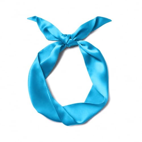 10 Pcs Long Thin Small Skinny Scarf Satin Neck Tie Ribbon Choker for Women Girls - color: Peacock Blue