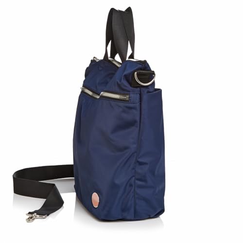 shortyLOVE Wonder Crossbody Messenger Bag - Womens Stylish Nylon Travel Handbag with 55" Adjustable Removable Strap - color: Navy